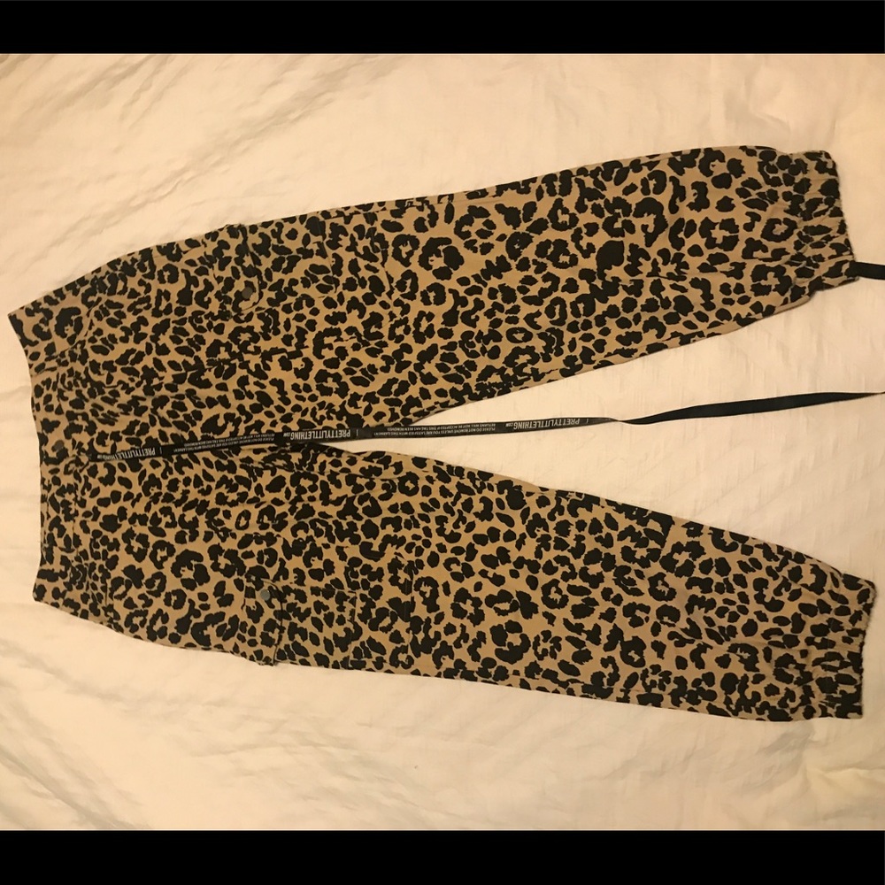 Leopard cargo pants